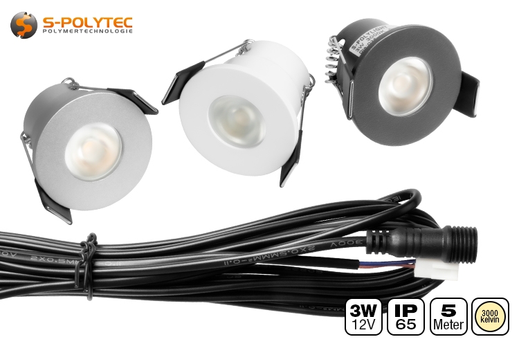 3W outdoor LED recessed spotlight mini 3000K warm white