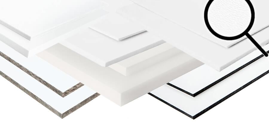 White plastic sheets at a glance