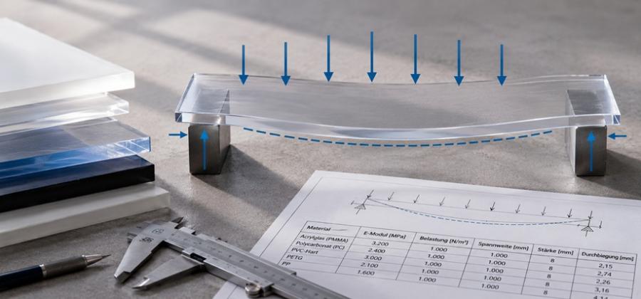 Calculate plastic sheet deflection & determine the appropriate sheet thickness