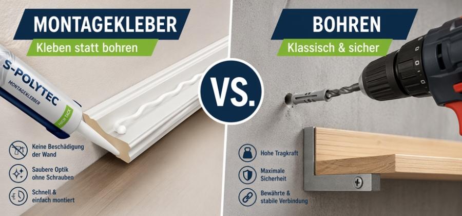 Assembly adhesive vs. drilling – which fastening method is the better choice?