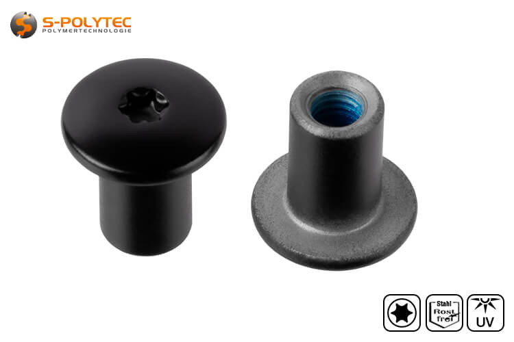 The black threaded sleeve with a head diameter of 14mm has a Torx drive in size T20 (ISR20)