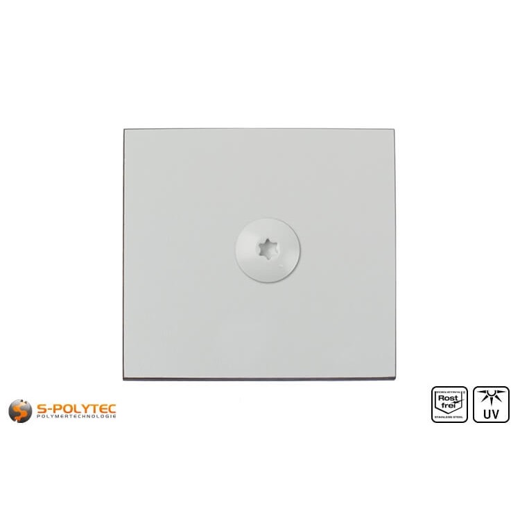 HPL screw on a light grey hpl sheet