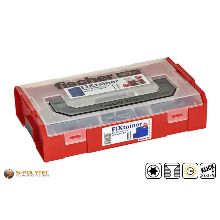 fischer FIXtainer SX plug and screw box - SX expansion plug with matching countersunk screws in the L-BOXX Mini