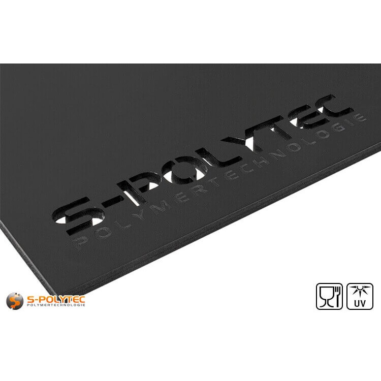 Individual laserparts from black polyethylene (PE-HD)