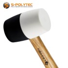 The rubber mallet offers maximum flexibility thanks to its black and white sides