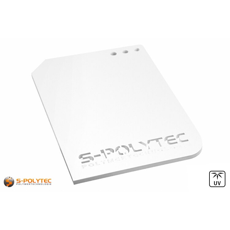 Acrylic glass plates in white are available as individual laser cuts up to a total size of 1500mmx980mm