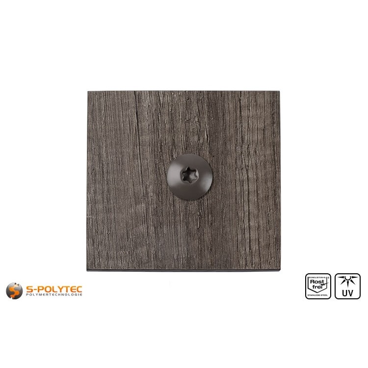 HPL screw on a hpl sheet with wood decor