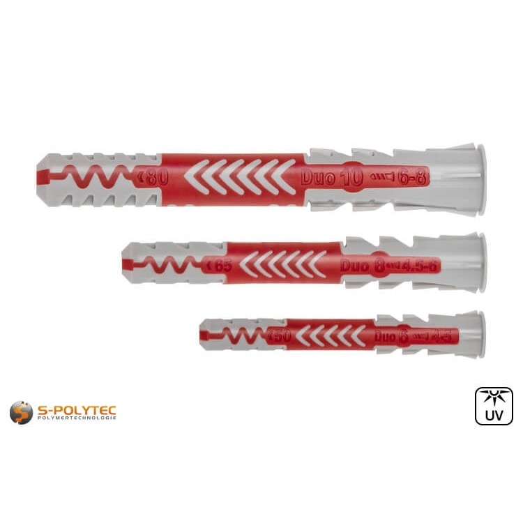 DuoPower universal dowel from fischer in various sizes with increased plug depth