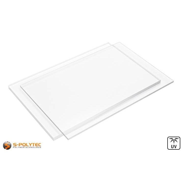 Cast acrylic glass in colourless, transparent in millimetre-precise cuts from as little as 30mm x 30mm