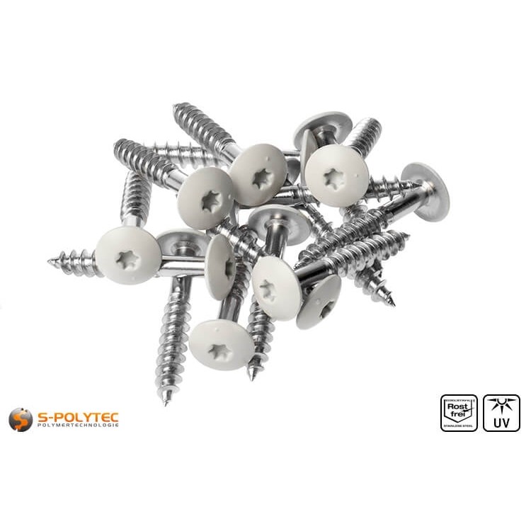 HPL screws cream white (RAL 9001)