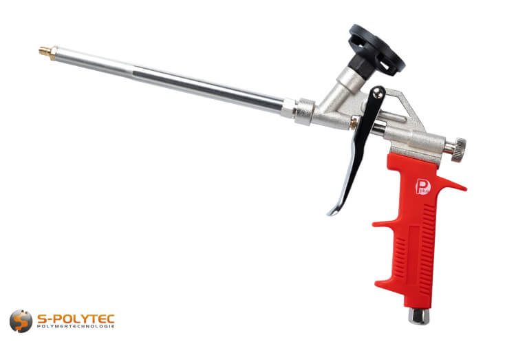 The inexpensive foam gun P-Plus has a sturdy metal housing