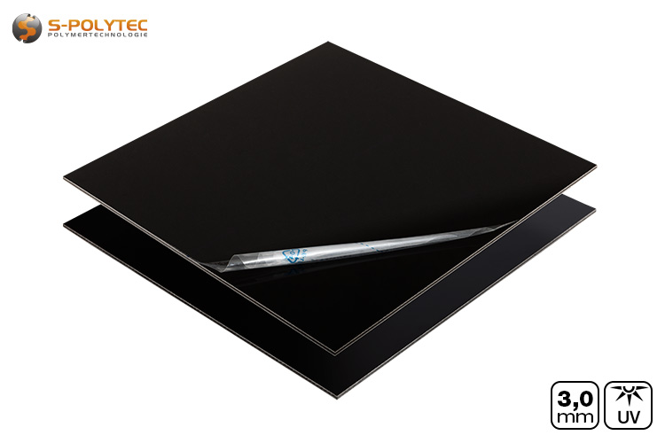 Aluminum composite panels with one-sided matt, one-sided glossy surface