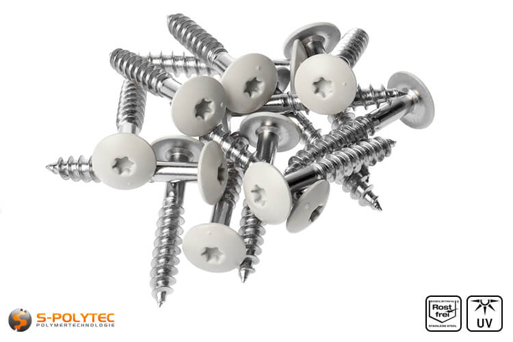 HPL screws cream white (RAL 9001)