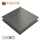 HPL sheet RAL7037 Dusty gray low flammability with ETB fall protection in 6mm and 8mm