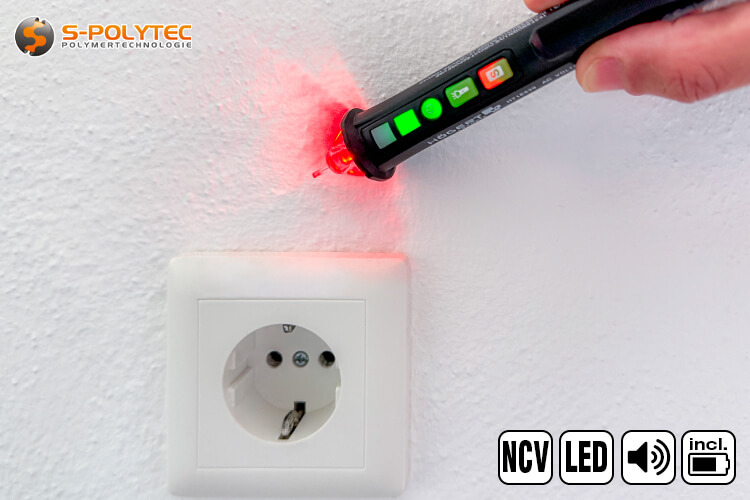 The voltage detector has an optical and acoustic signal when voltage is detected