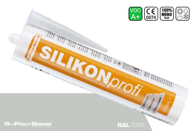 S-Polybond SILIKONprofi alkoxy-silicone light grey (RAL 7035)