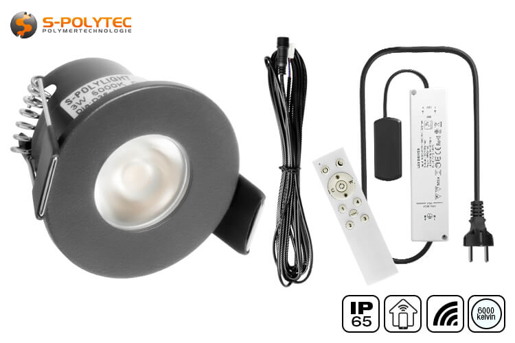 The complete set includes mini LED spotlights in anthracite, a SmartHome controller and all connection cables