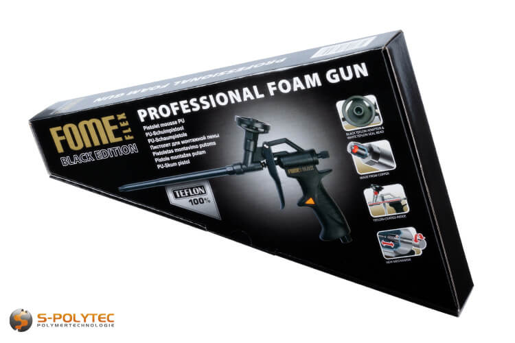 The foam gun Black Edition by FOME Flex is suitable for all 1K-PU foams and 2K-PU foams
