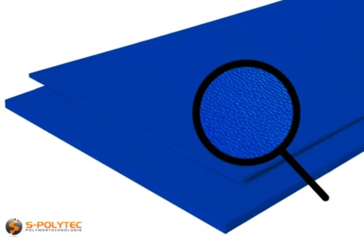 Polyethylene (PE) sheets blue (nearly RAL 5005) both side grained 19mm