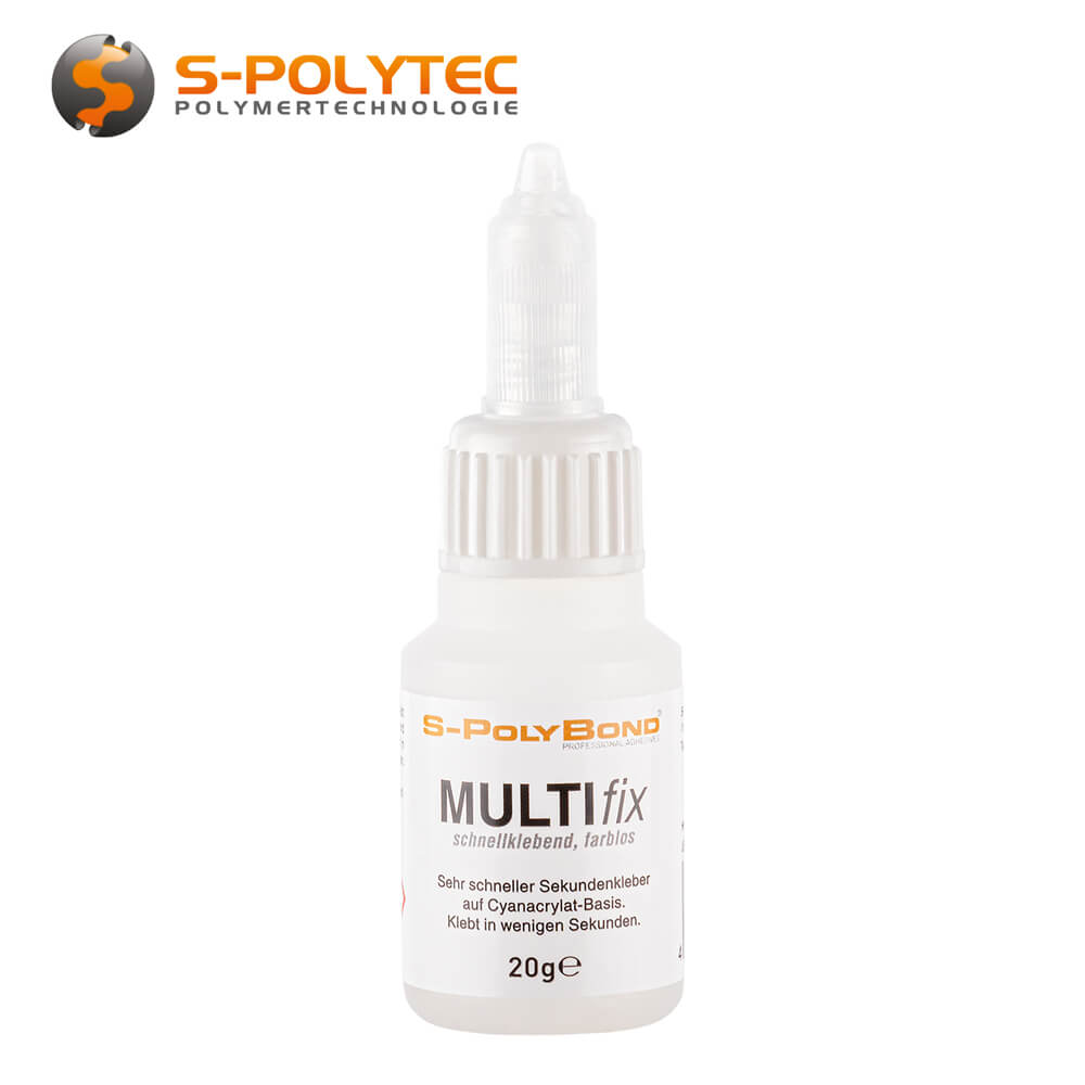 Instant adhesive S-Polybond MULTIfix for bonding in the shortest possible time in the 20g dosage bottle