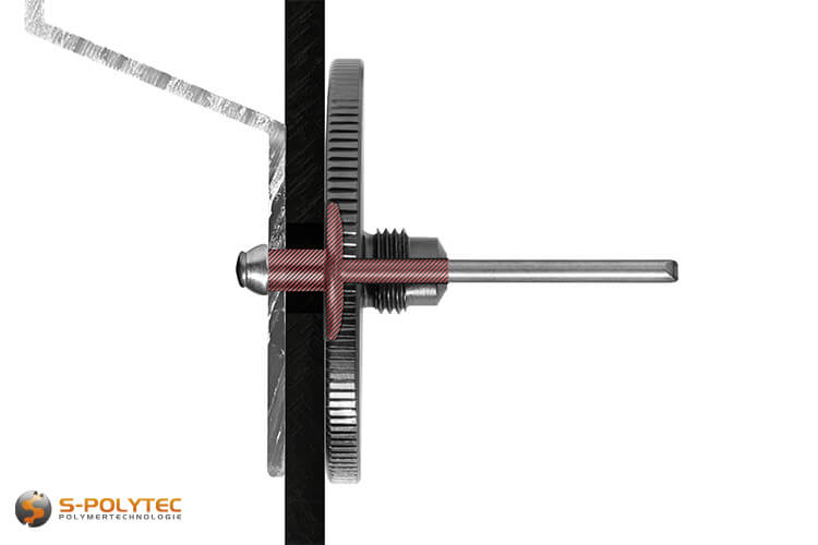 Automatic gap spacing for constraint-free assembly at sliding points with aluminium composites