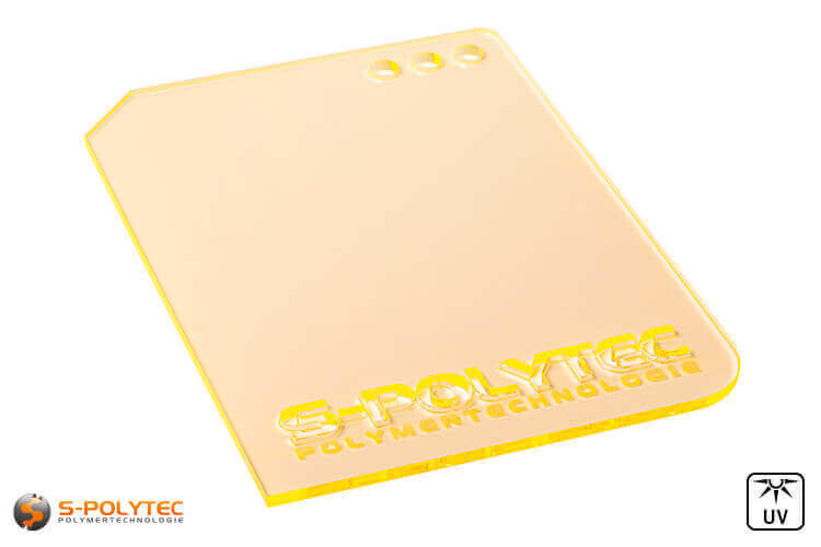 Acrylic sheets yellow fluorescent (Lasercut)