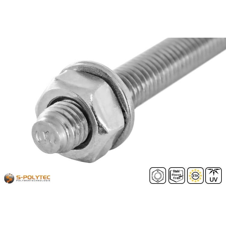 Version with normal washer and nut in size M10 with 17mm spanner width	