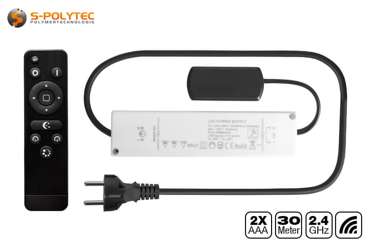 S-Polylight LED power controller for our dimmable LED recessed spotlights incl. wireless remote control