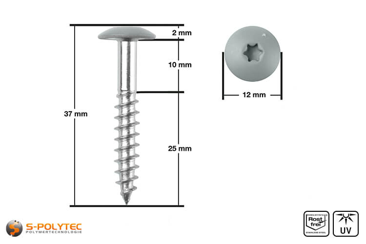 HPL facade screw 5,5 x 35mm in dusty grey