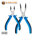 The curved needle nose pliers with tapered tip have an arc angle of approx. 40 degrees