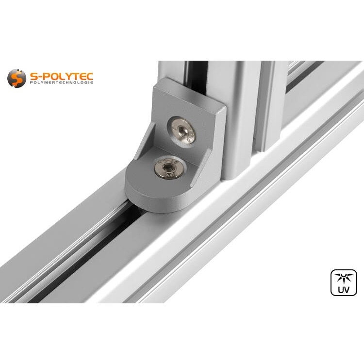 The 90° mounting brackets with countersunk holes are also suitable for wall mounting and outdoor use