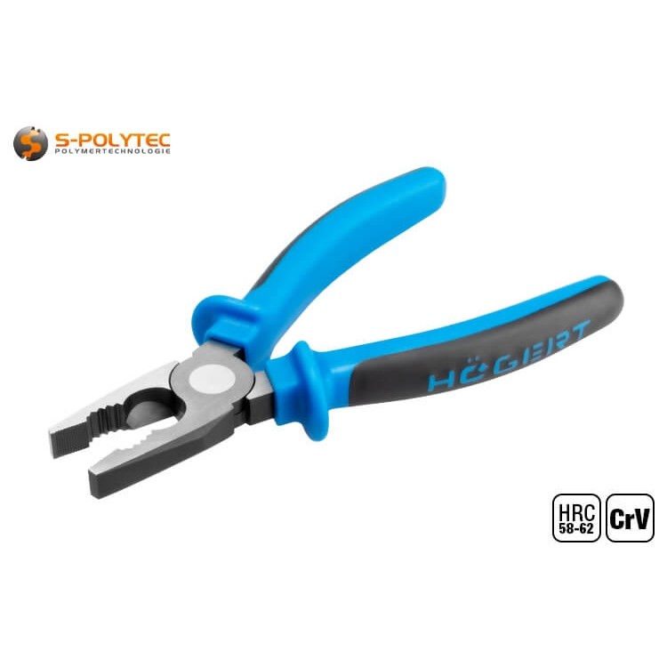 The power combination pliers combine side cutters, pipe wrenches and flat nose pliers in one tool		