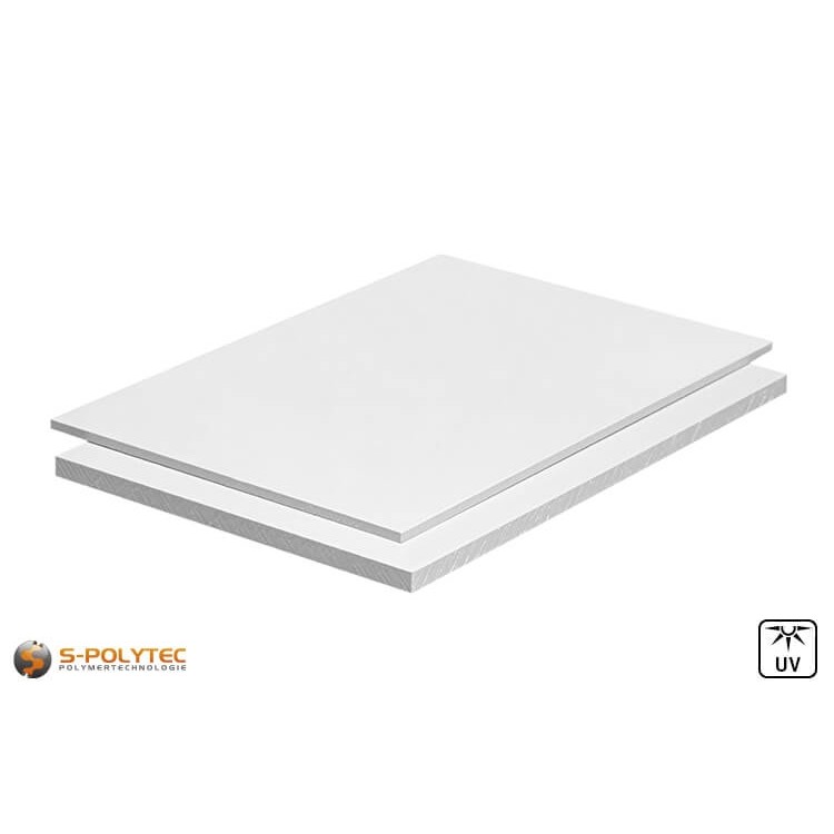 Our PVC sheets in white UV stabilised in standard format 2x1m