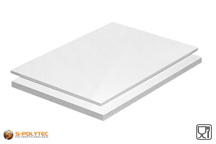 Polypropylene sheets (PP-H) white (similar to RAL9016) in thicknesses from 10mm - 20mm as standard-sized sheet with 2x1meter