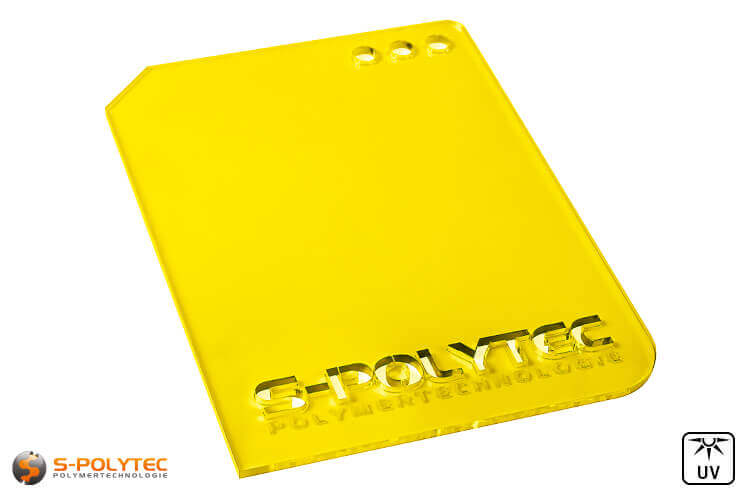 Acrylic glass yellow transparent in lasercut