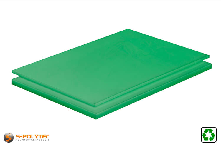 Recycled plastic sheets made of PE-UHMW (PE-1000) Regenerate in green buy at S-Polytec