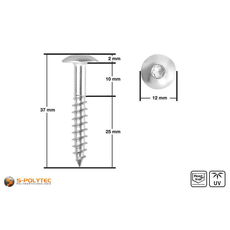 HPL facade screw 5,5 x 35mm unpainted
