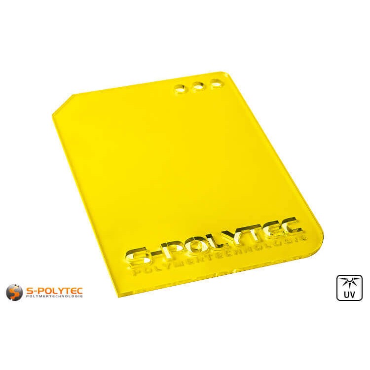 Acrylic glass yellow transparent in lasercut