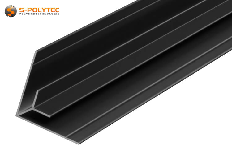 The anthracite grey corner profiles made of solid aluminium are suitable for panel connection with 3mm, 6mm or 8mm thickness in inside corners