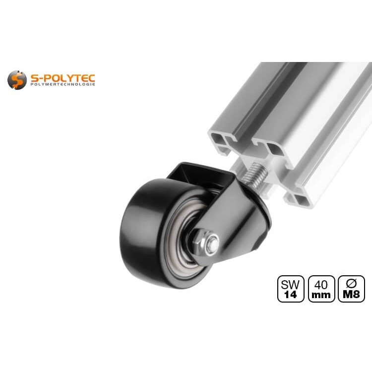 The 360-degree swivelling castor is also available in different sets as a set of 4