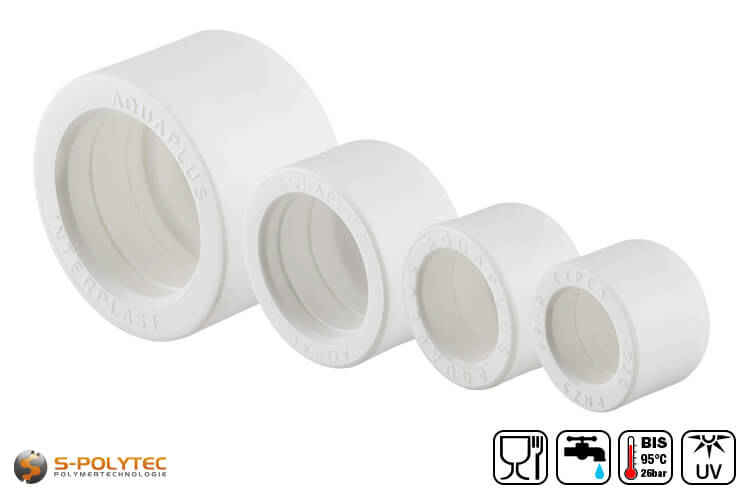 We offer the white PPR pipe end caps for pipe sealing in the sizes DN20, DN25, DN32 and DN40