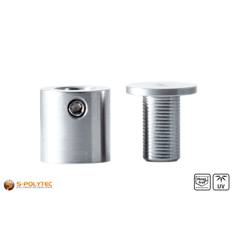 Spacer and cover cap 15 x 15mm made fo stainless steel