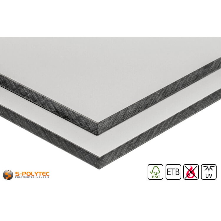 HPL sheet leght grey with en hpl screw