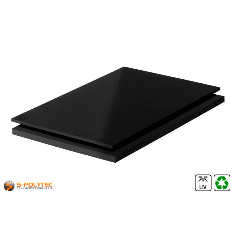 Recycled plastic sheets made of PE-UHMW (PE-1000) Regenerate in Black buy from S-Polytec