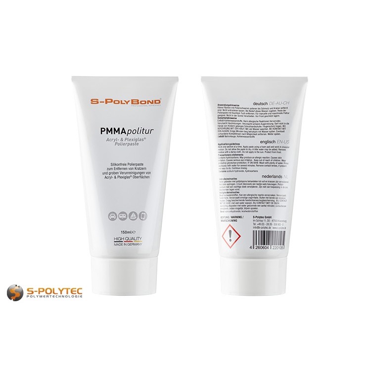 PMMApolitur for acrylic and Plexiglas® polishes the surfaces gently, smoothes and renews the shine on matt, dulled surfaces.