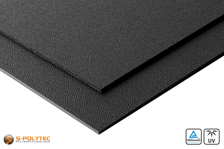 Black ASA/ABS as standard sheet in thicknesses of 2mm-4mm - detailed view