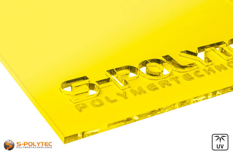 Acrylic glass yellow transparent in lasercut