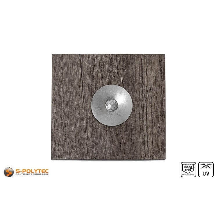 The unpainted balcony screw with a head diameter of 16mm has a Torx drive in size T20 (ISR20)