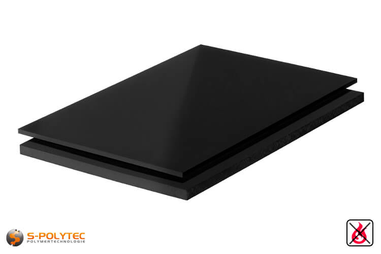 PVC sheets black hard-PVC (PVCU) from 1mm to 40mm thickness as standard-size-sheet 2x1m