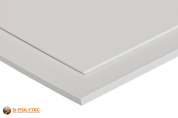 Polystrene-Sheets (PS) in white, smooth with 1mm to 5mm thickness in custom cut - detailed view